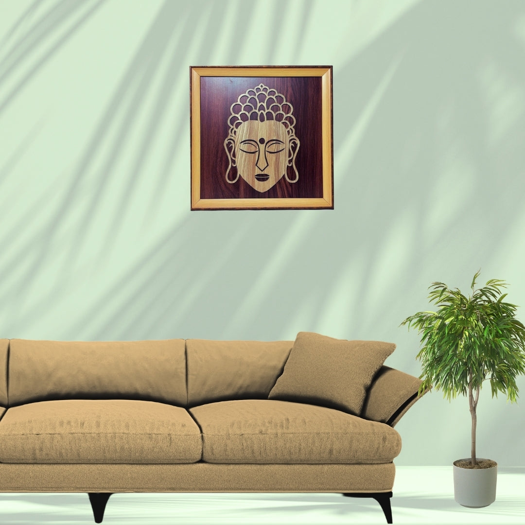 Handcrafted Wooden Buddha Wall Art