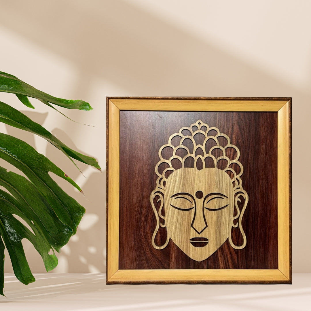 Handcrafted Wooden Buddha Wall Art