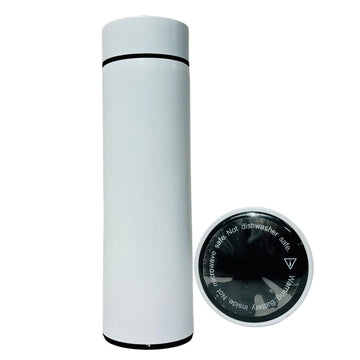 Smart Temperature Sensor Stainless Steel Water Bottle 500ml (White)