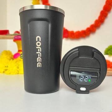 Stainless Steel Vacuum Coffee Mugs(510ml) | Hot & Cold Travel Tumbler with Leak-Proof Lid | Durable and Portable Drinkware (Black)