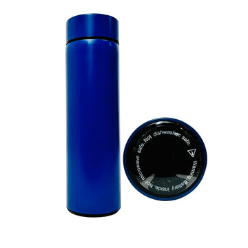 Smart Temperature Sensor Stainless Steel Water Bottle 500ml (Blue)