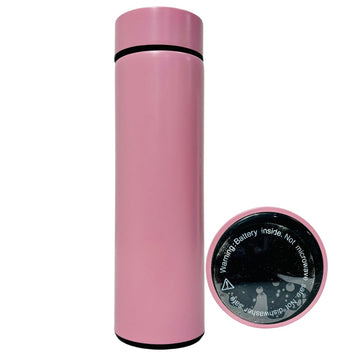 Smart Temperature Sensor Stainless Steel Water Bottle 500ml (Pink)