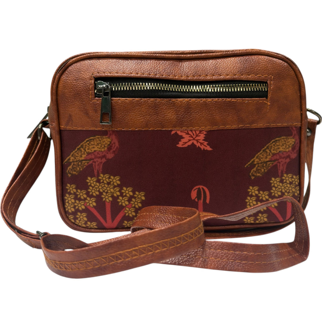 Handmade Printed Canvas Sling Cross-Body Bag (Flomotif Print)