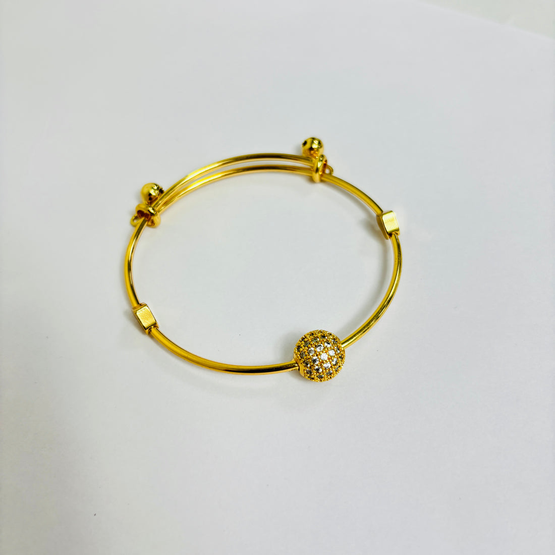 Designer Gold-Plated Anti-Tarnish Stone Adjustable Trendy Kada/Bangle