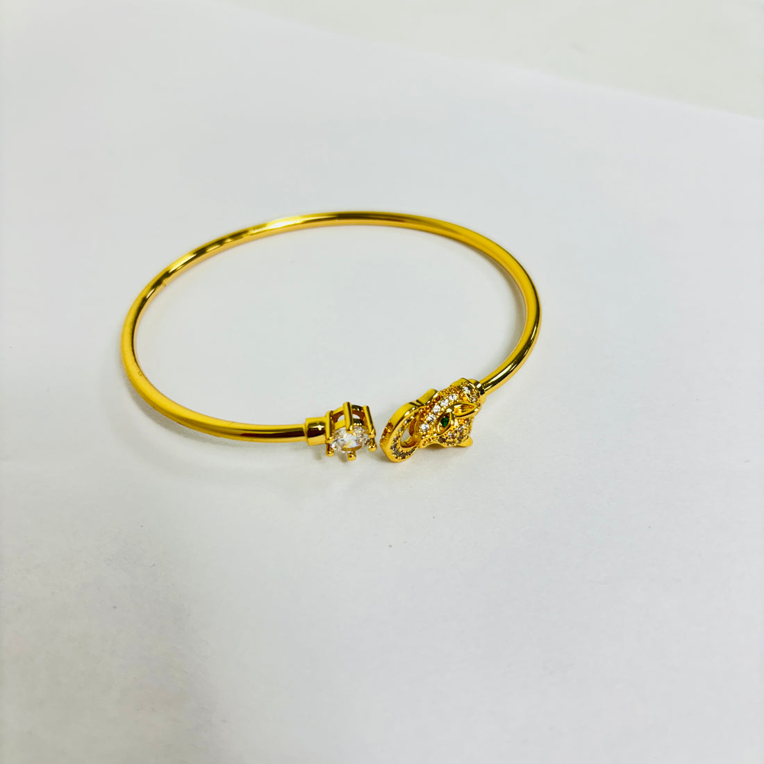 Designer Gold-Plated Zircon Anti-Tarnish Adjustable Trendy Kada/Bangle