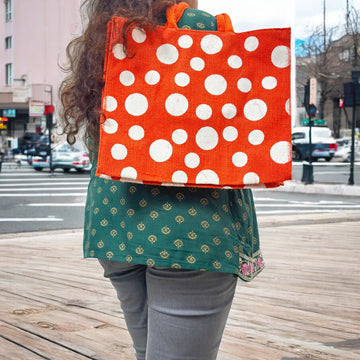 Jute Shopping Bag (Orange)