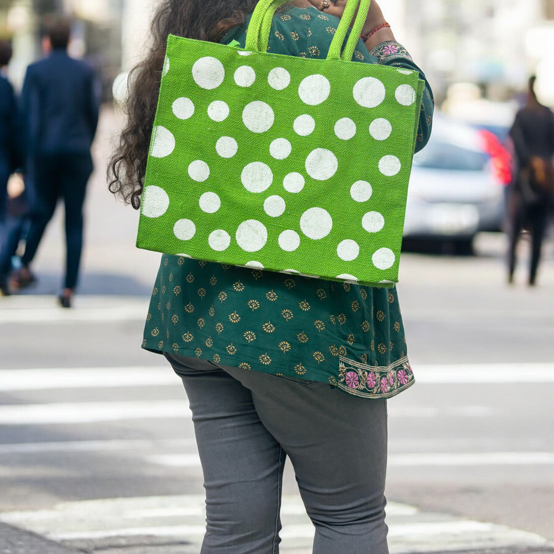 Jute Shopping Bag (Green)