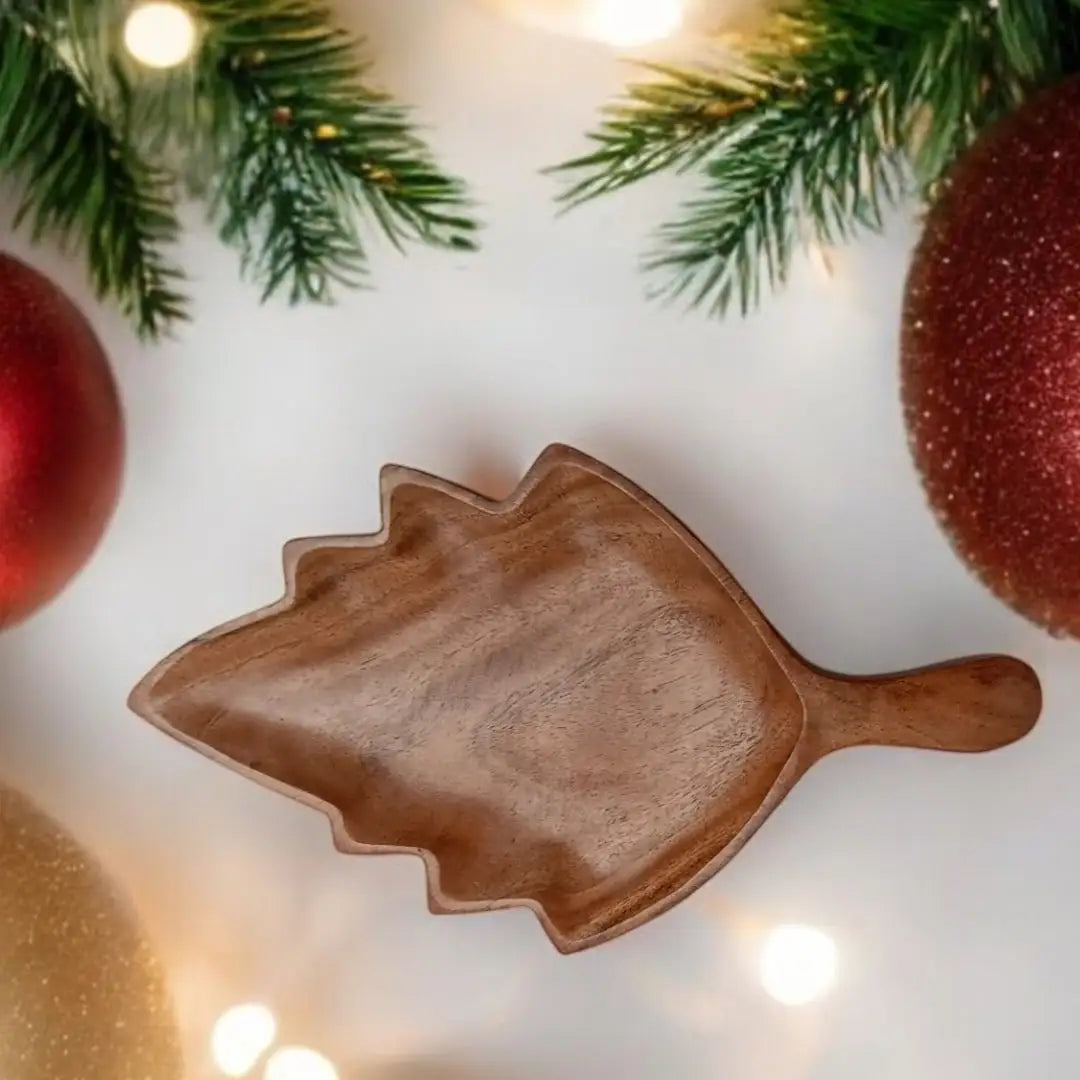 Handmade Wooden Maple Leaf / Christmas Tree Shaped Mini Platter or Table decor Piece